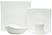 White Five Piece Square Bone China Dinnerware Set-0