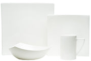 White Four Piece Square Bone China Dinnerware Set-0