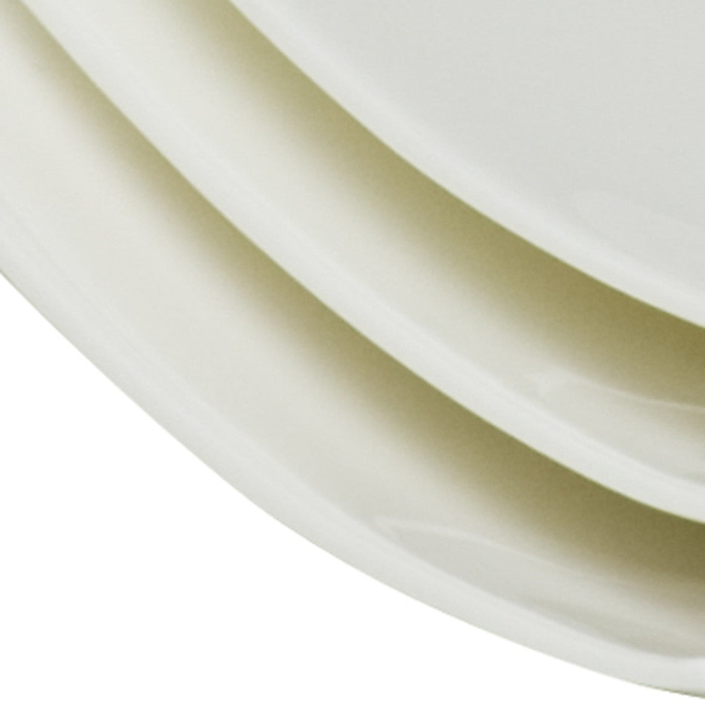 White Six Piece Square Bone China Service For Six Dinner Plate Set-Dinnerware-DECOROLALA