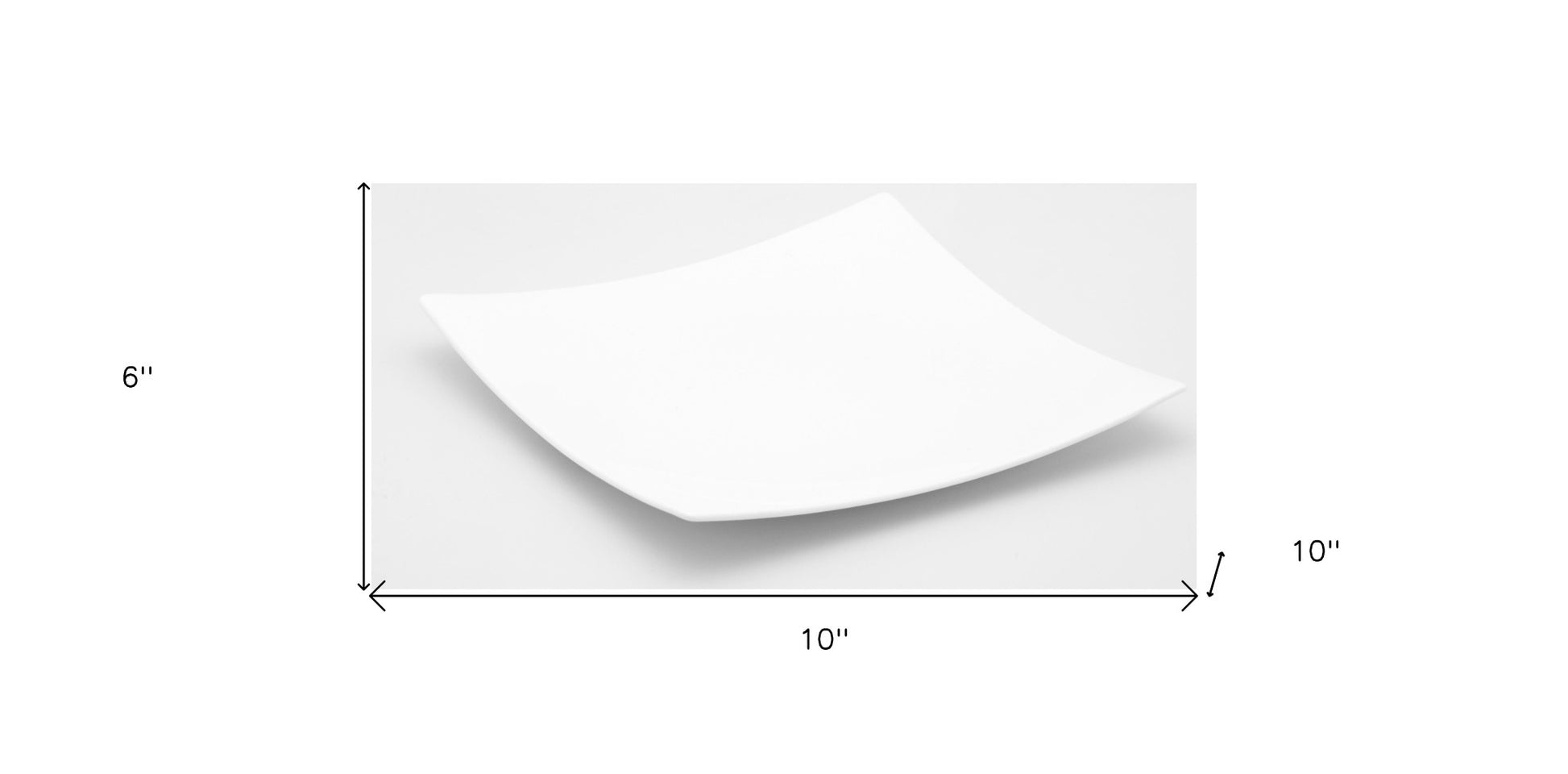 White Six Piece Square Bone China Service For Six Dinner Plate Set-Dinnerware-DECOROLALA