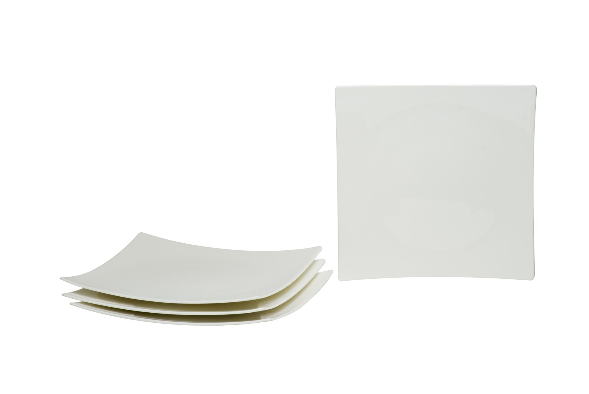 White Six Piece Square Bone China Service For Six Salad Plate Set-Dinnerware-DECOROLALA
