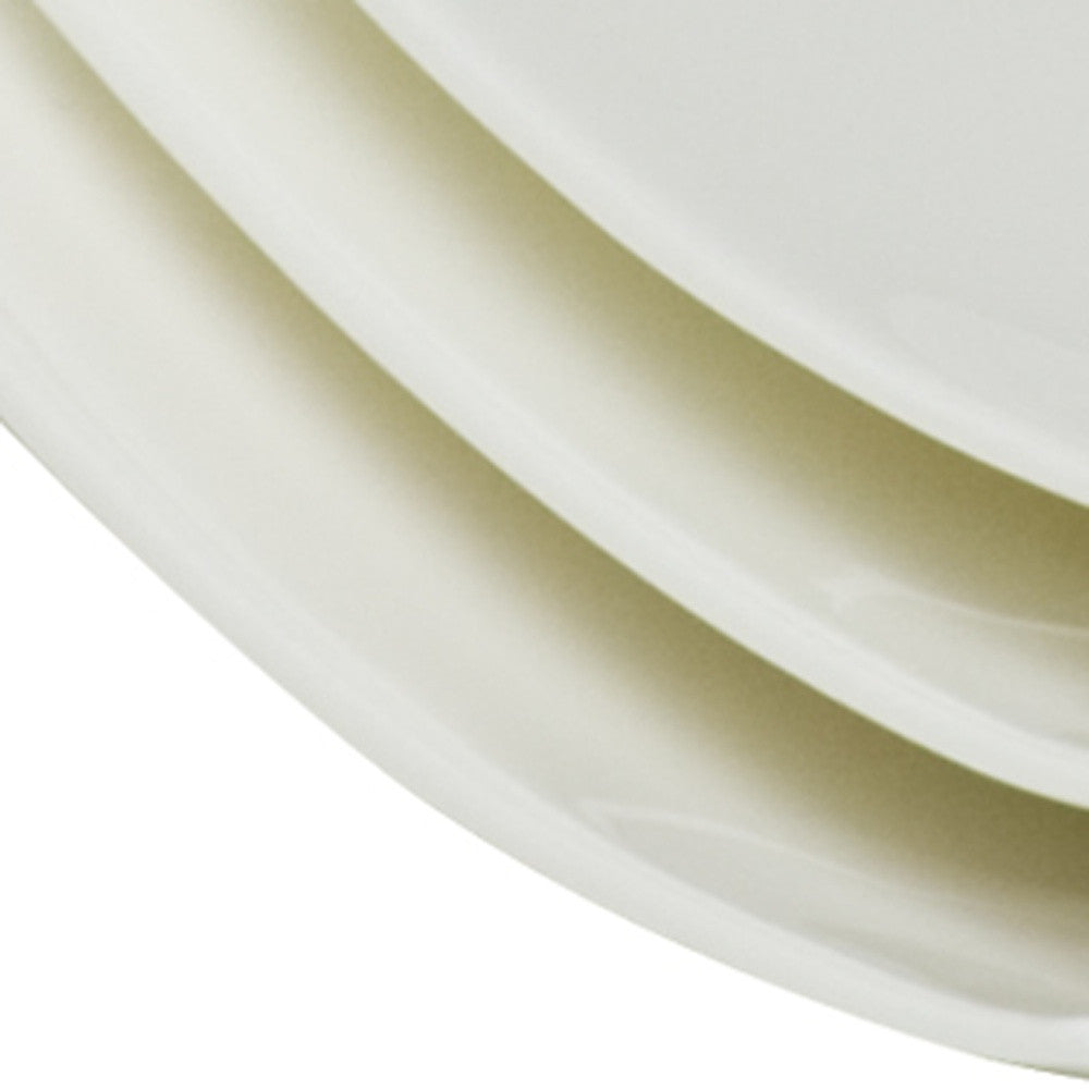 White Six Piece Square Bone China Service For Six Salad Plate Set-Dinnerware-DECOROLALA