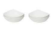 White Six Piece Triangle Bone China Service For Six Bowl Set-0