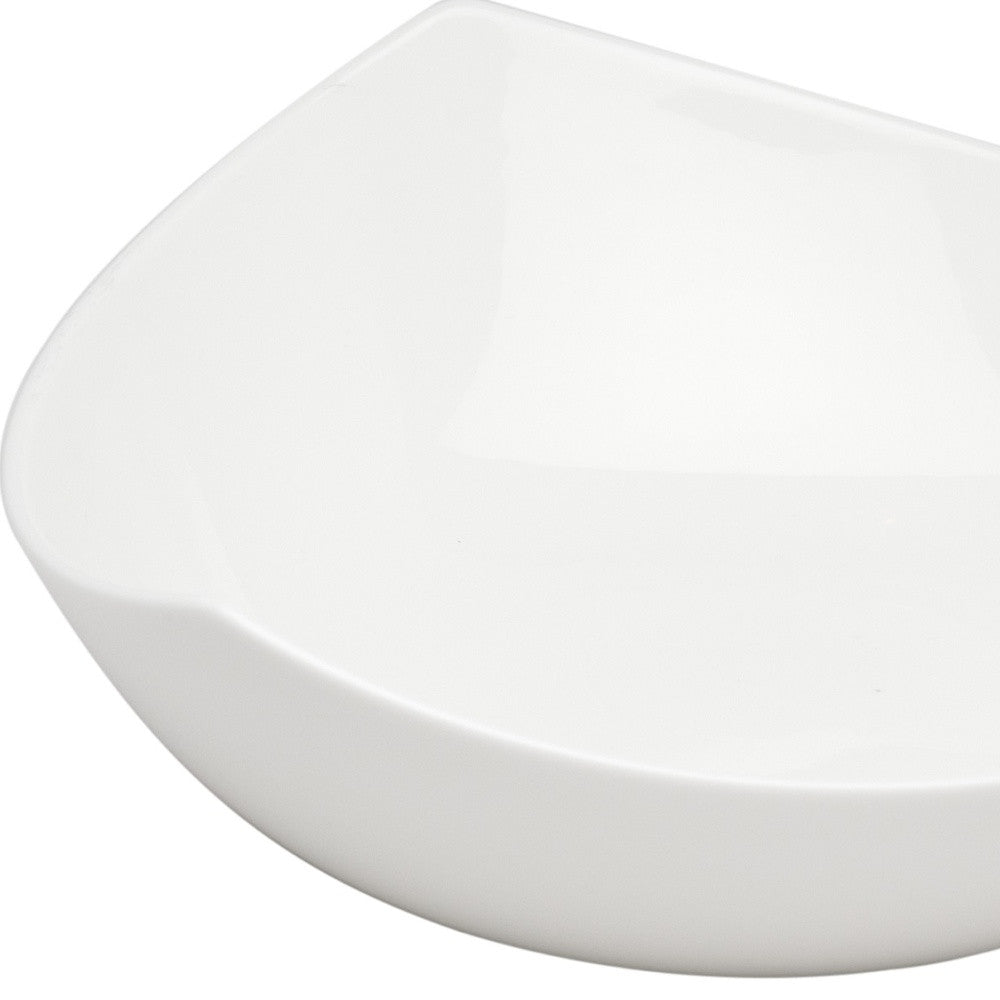 White Six Piece Triangle Bone China Service For Six Bowl Set-5