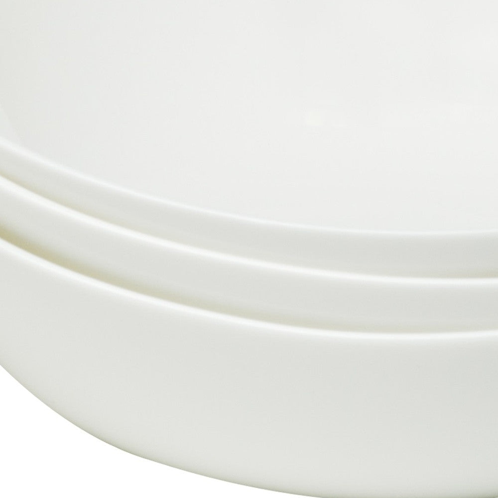 White Six Piece Triangle Bone China Service For Six Bowl Set-7