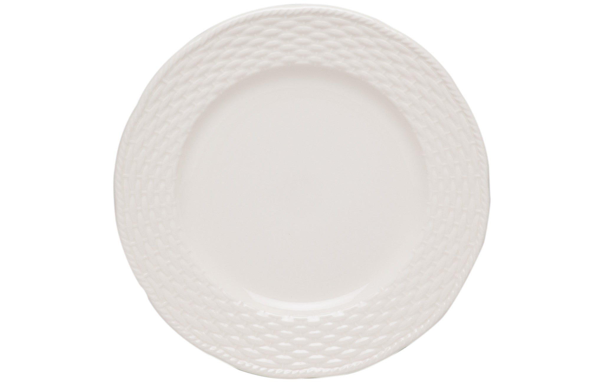 White Four Piece Weave Stoneware Service For Four Dinner Plate Set-Dinnerware-DECOROLALA