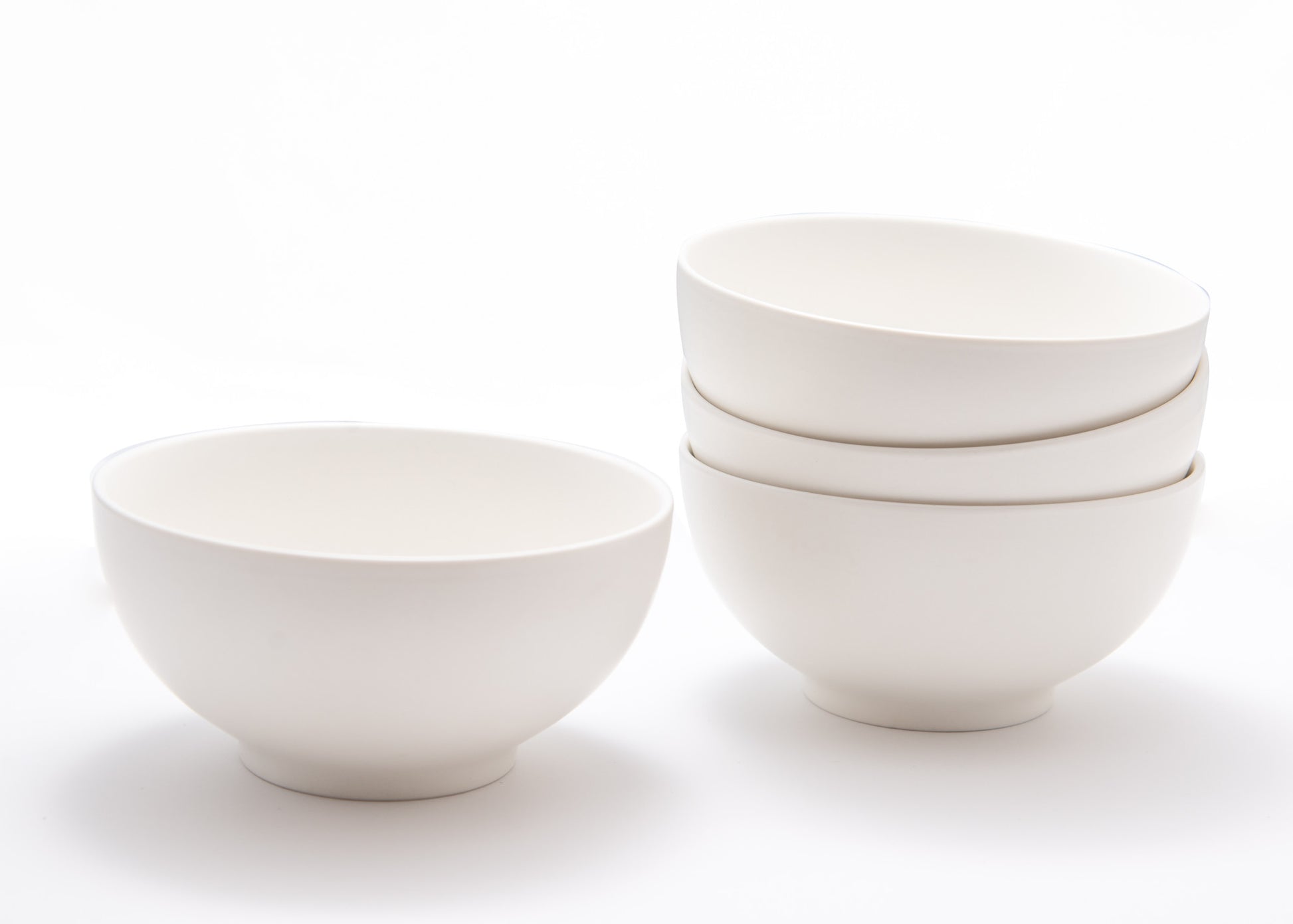 White Four Piece Porcelain Service For Four Bowl Set-Dinnerware-DECOROLALA