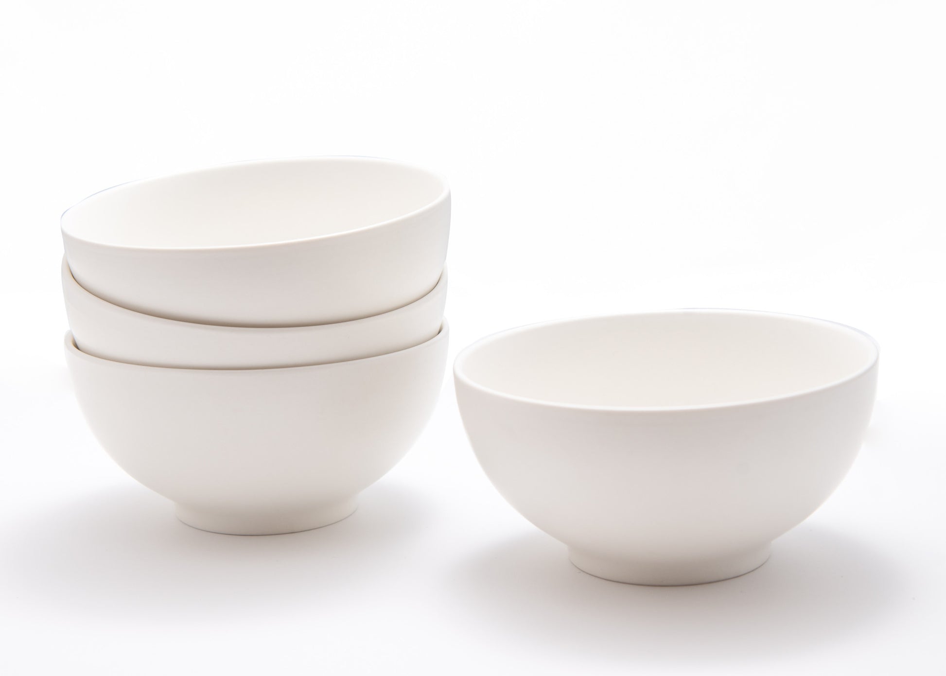 White Four Piece Porcelain Service For Four Bowl Set-Dinnerware-DECOROLALA