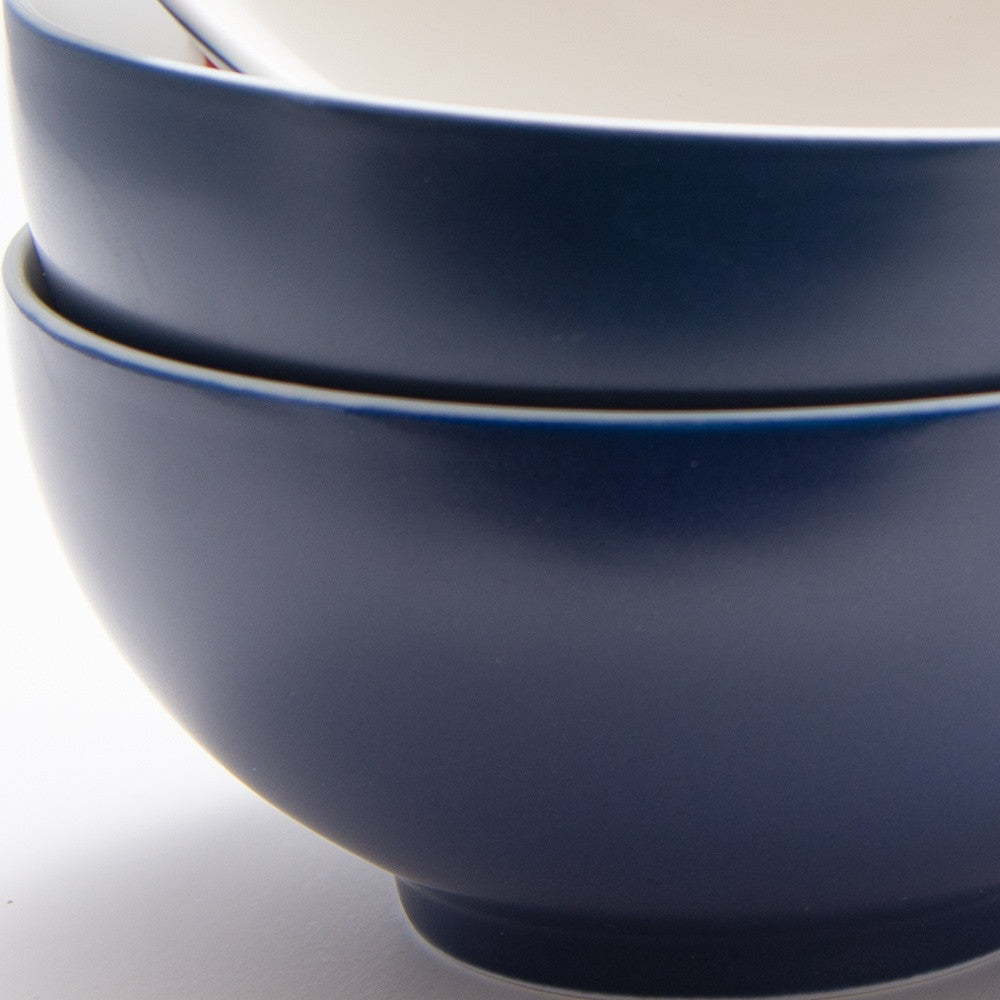 Blue and White Four Piece Porcelain Service For Four Bowl Set-Dinnerware-DECOROLALA