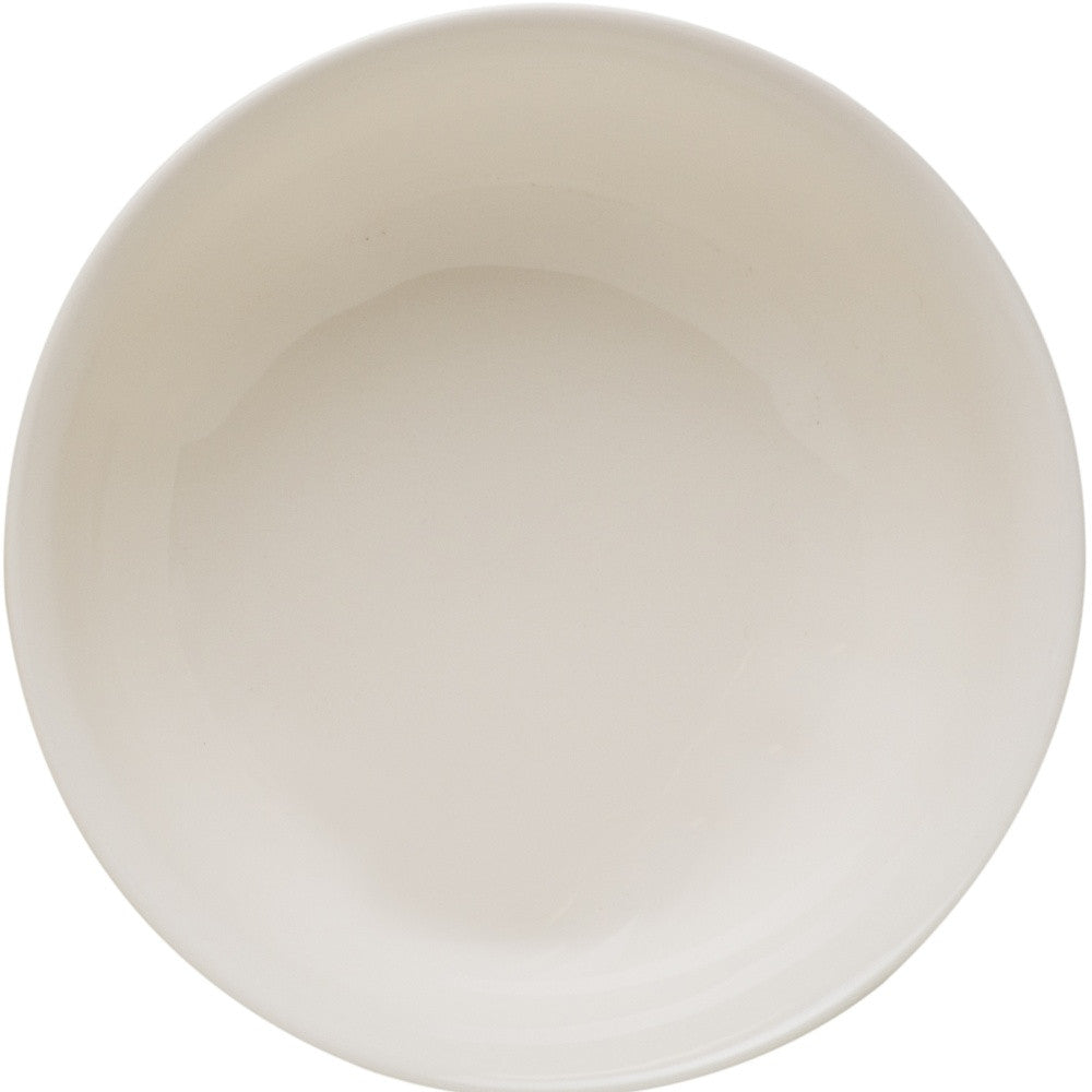White Four Piece Round Scallop Stoneware Service For Four Bowl Set-Dinnerware-DECOROLALA