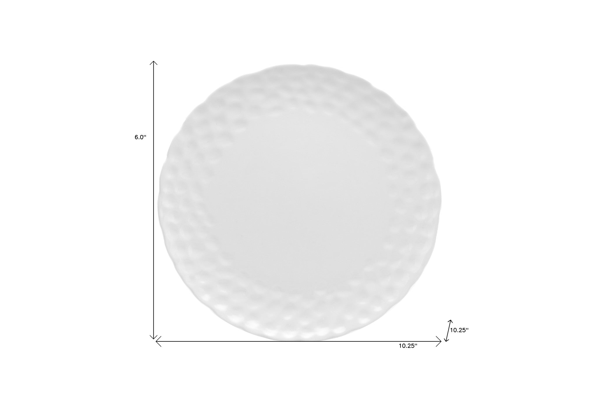 White Six Piece Round Pebbled Porcelain Service For Six Dinner Plate Set-Dinnerware-DECOROLALA