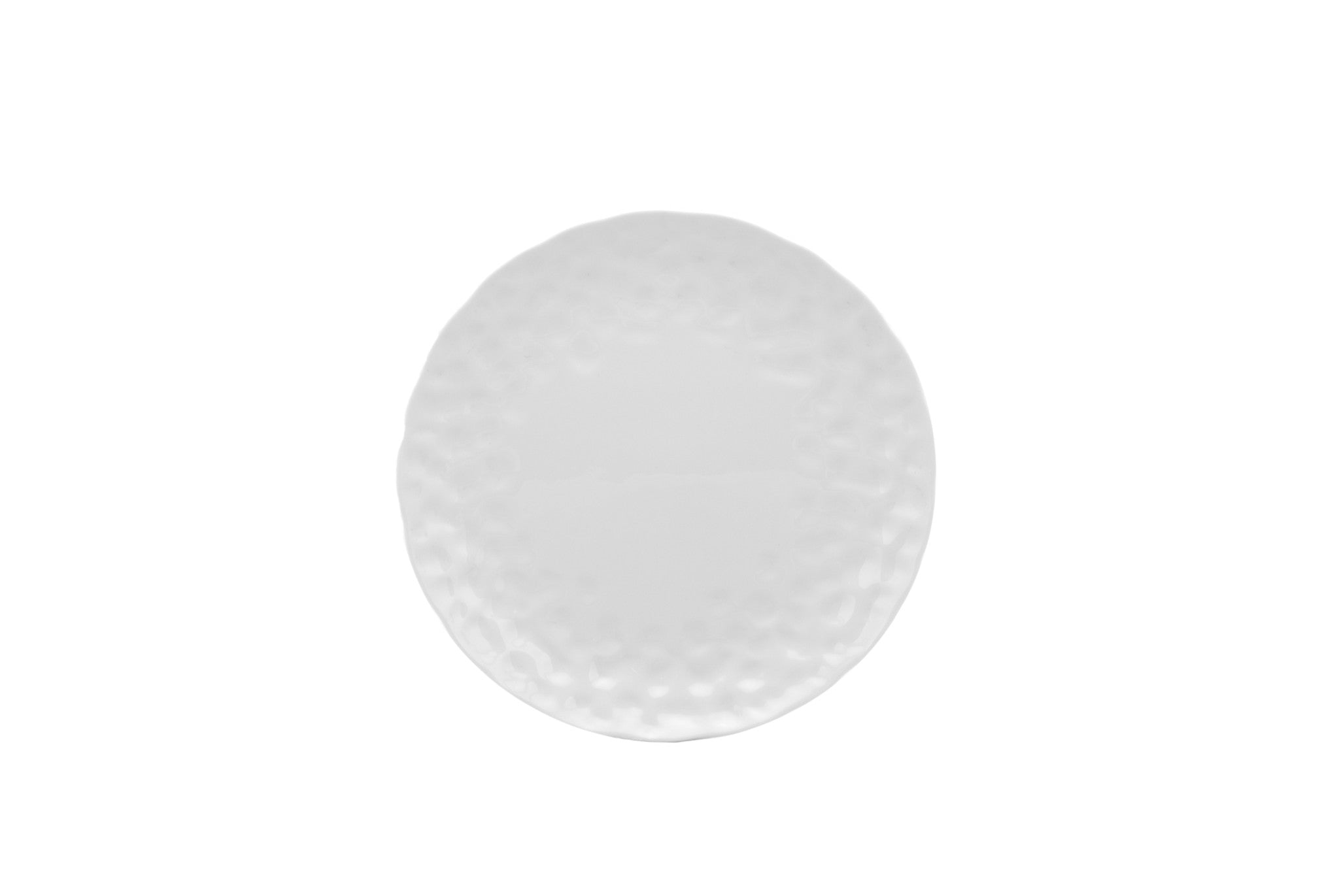 White Six Piece Round Pebbled Porcelain Service For Six Salad Plate Set-Dinnerware-DECOROLALA