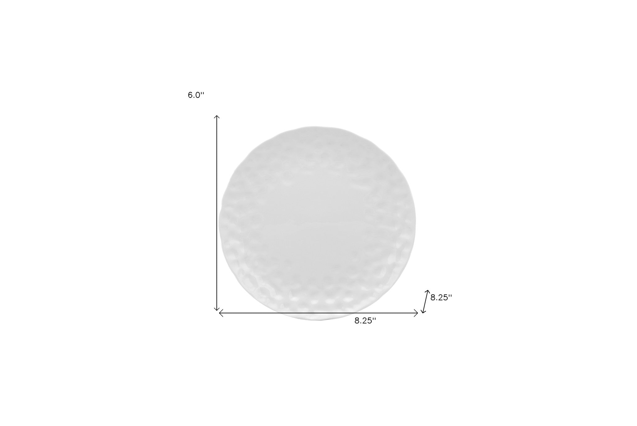 White Six Piece Round Pebbled Porcelain Service For Six Salad Plate Set-Dinnerware-DECOROLALA
