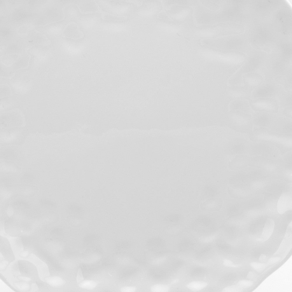 White Six Piece Round Pebbled Porcelain Service For Six Salad Plate Set-Dinnerware-DECOROLALA