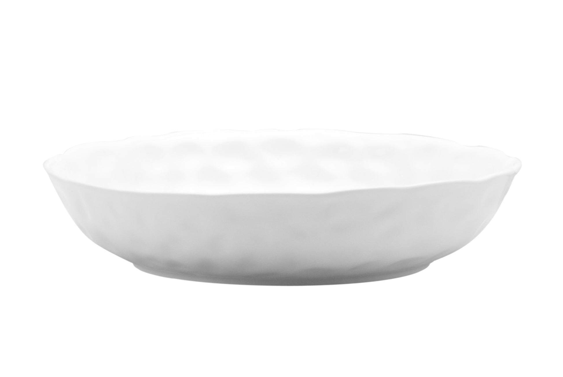 White Six Piece Round Pebbled Porcelain Service For Six Bowl Set-Dinnerware-DECOROLALA
