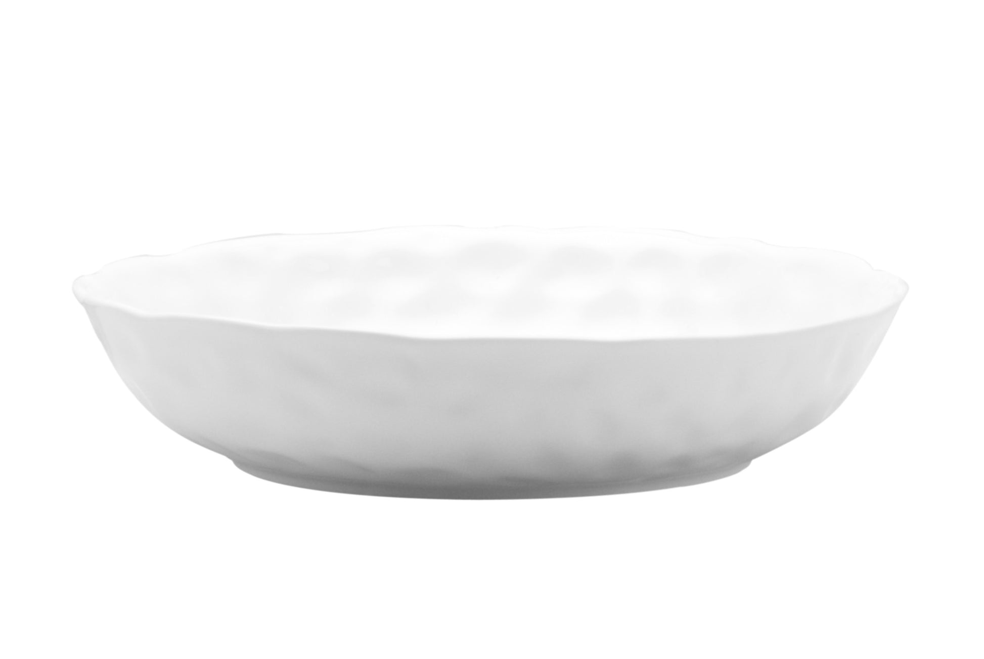 White Six Piece Round Pebbled Porcelain Service For Six Bowl Set-Dinnerware-DECOROLALA