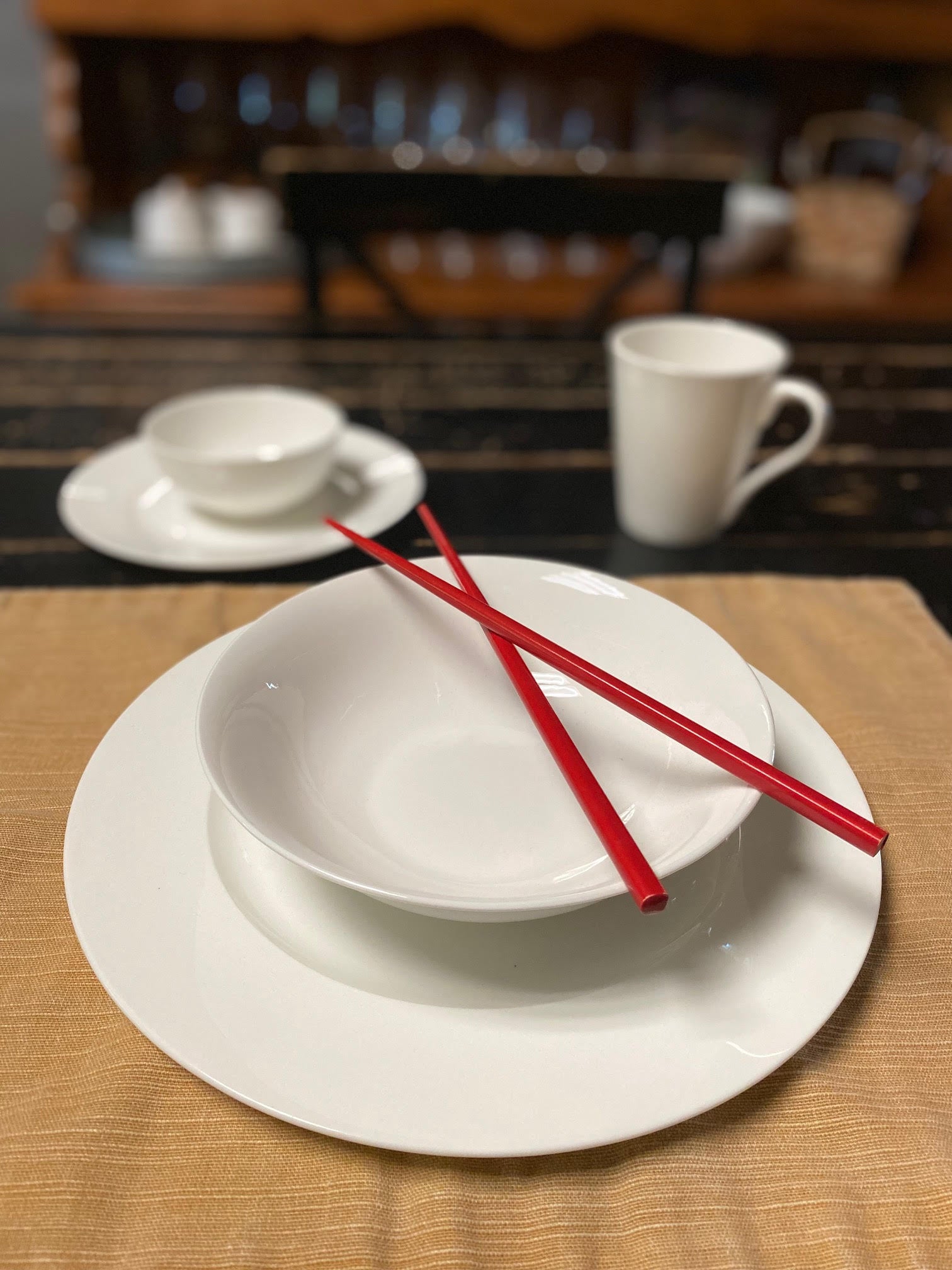 White Sixteen Piece Round Bone China Service For Four Dinnerware Set-5