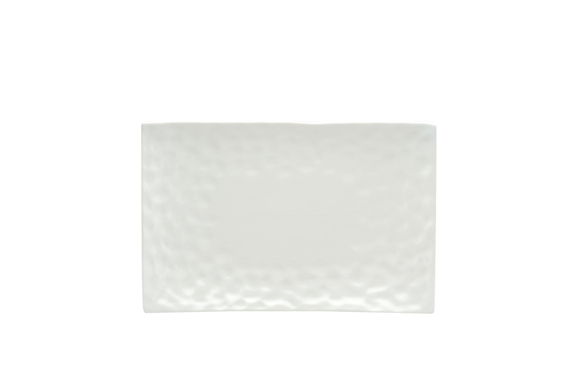 White Six Piece Rectangle Pebbled Porcelain Service For Six Salad Plate Set-Dinnerware-DECOROLALA