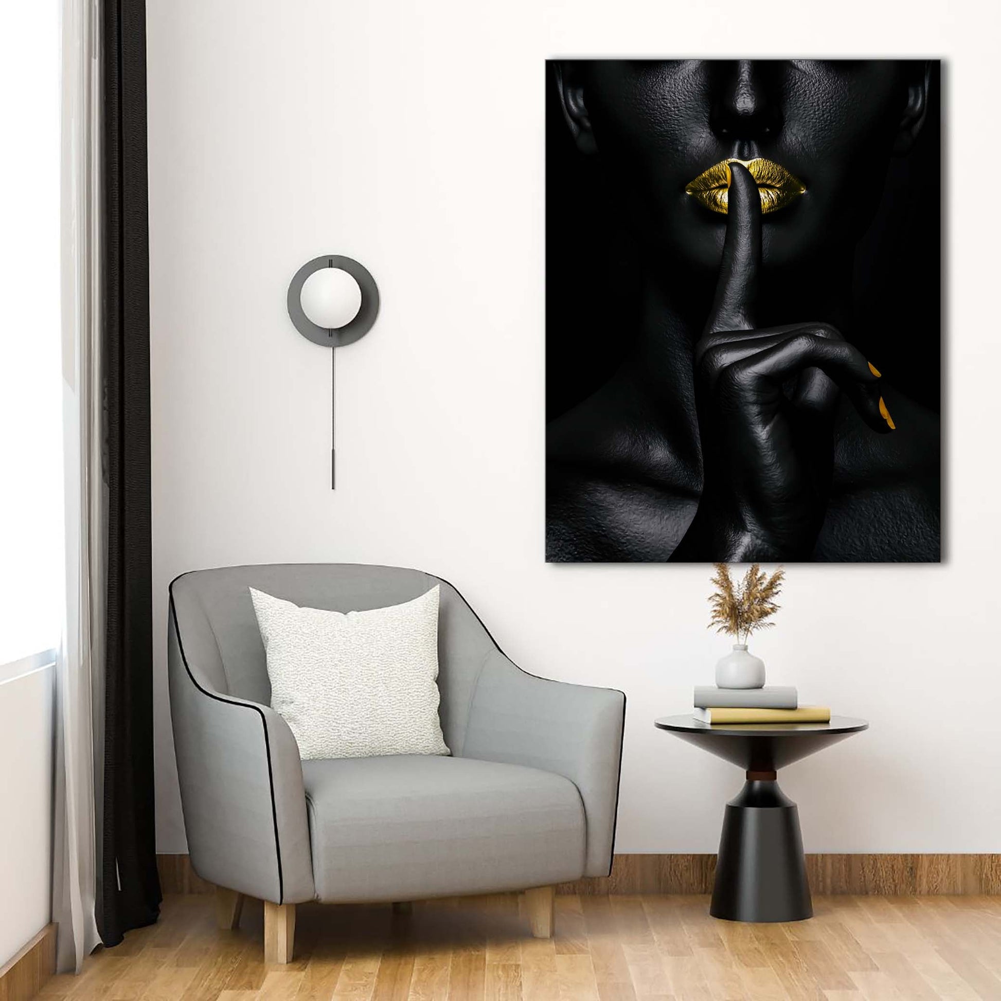 Noir Or-Abstract Gold and Black Wall art- Fine Art-Gold varnish-Wall Decor-DECOROLALA