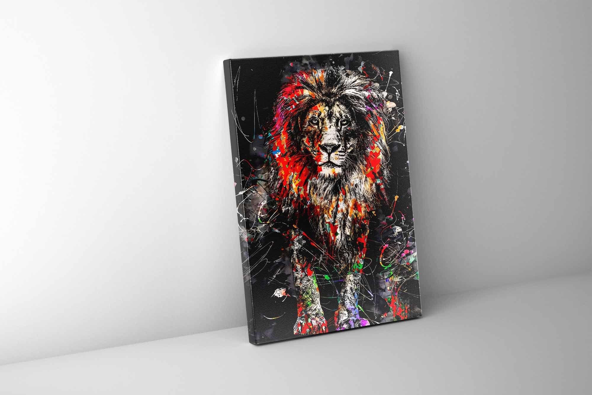"Uncle Leo" 36" x 48" Fine Art Lion Canvas Print-n/a-DECOROLALA