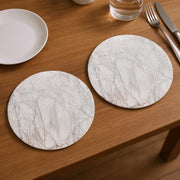 15" X 15" Silver And Gray Abstract Round Placemats-Dining Linens-DECOROLALA