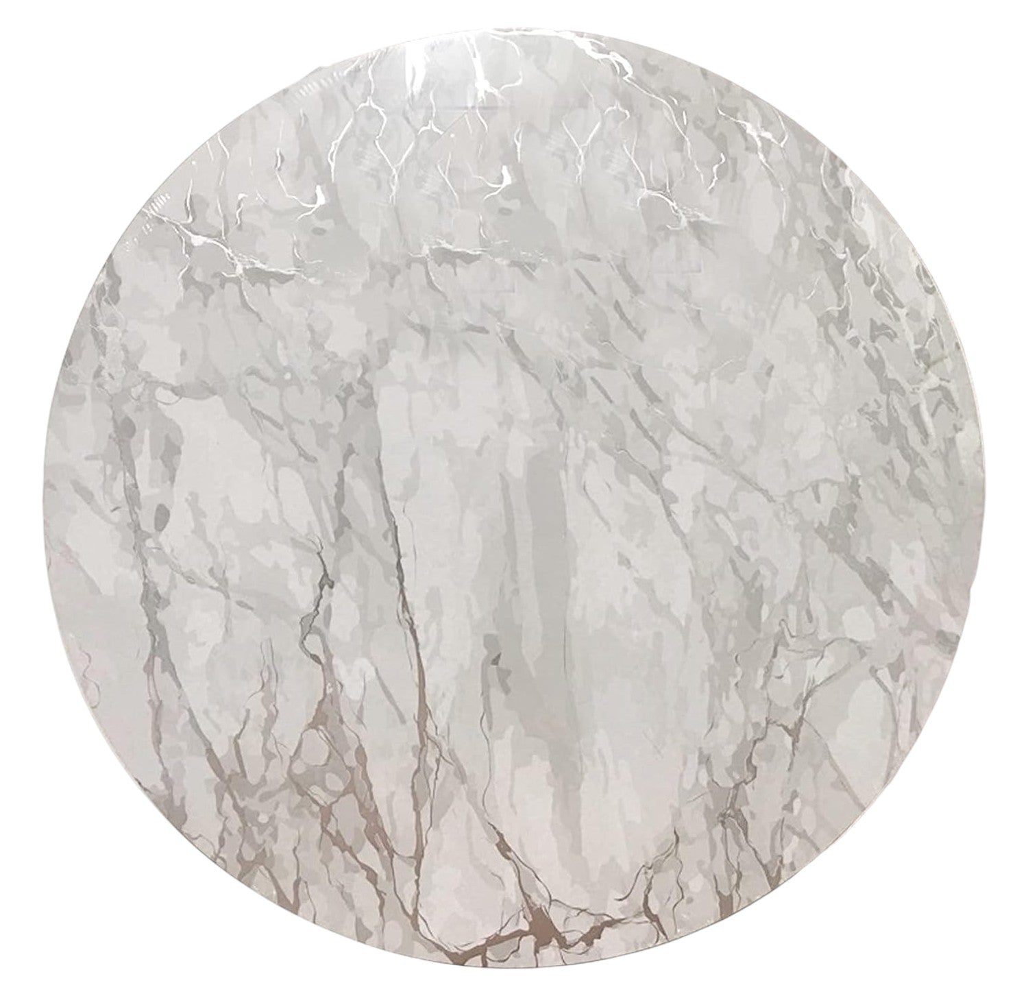 15" X 15" Silver And Gray Abstract Round Placemats-Dining Linens-DECOROLALA