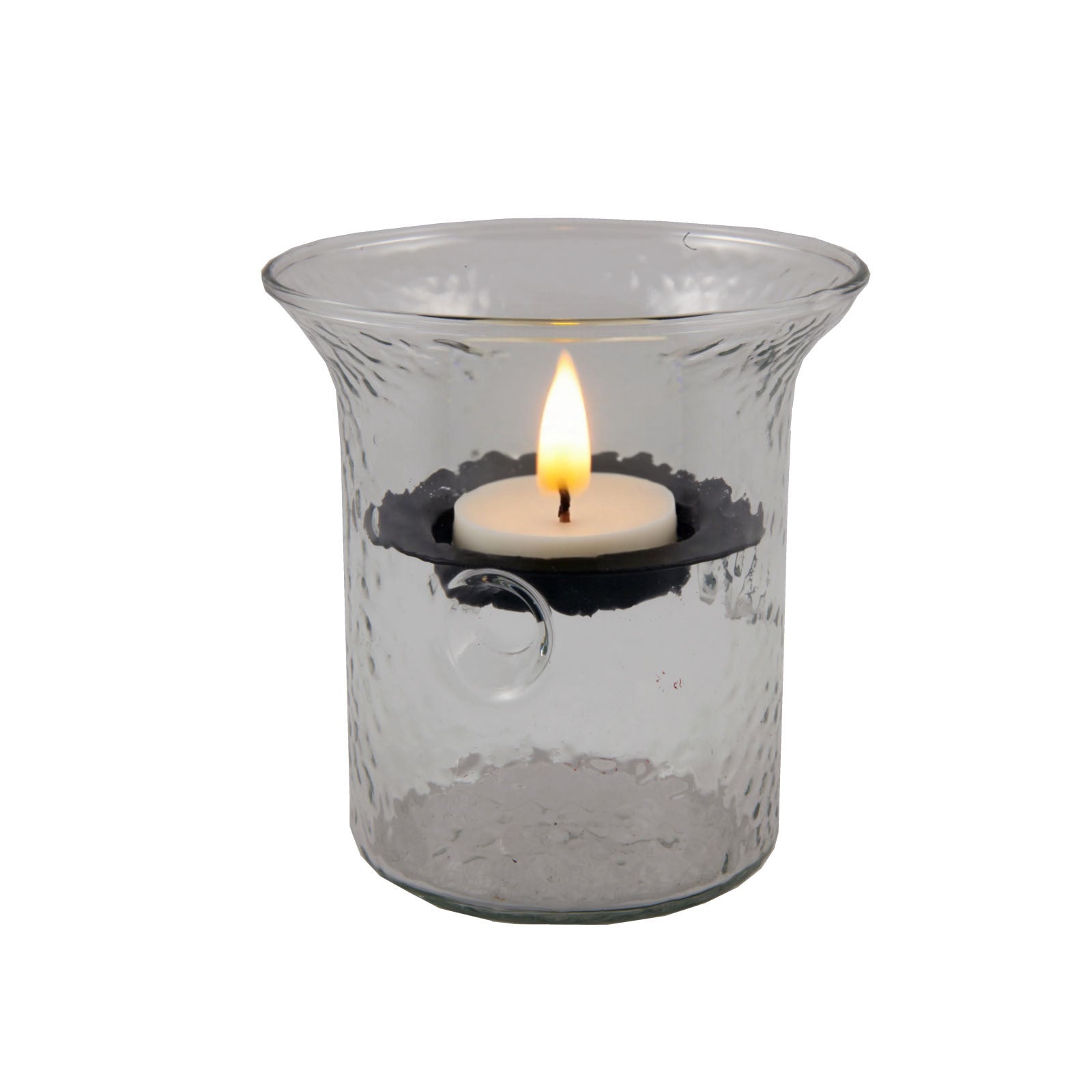 4" Clear Glass Tabletop Hurricane Candle Holder With Candle-Candle Holders-DECOROLALA