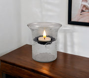 4" Clear Glass Tabletop Hurricane Candle Holder With Candle-Candle Holders-DECOROLALA