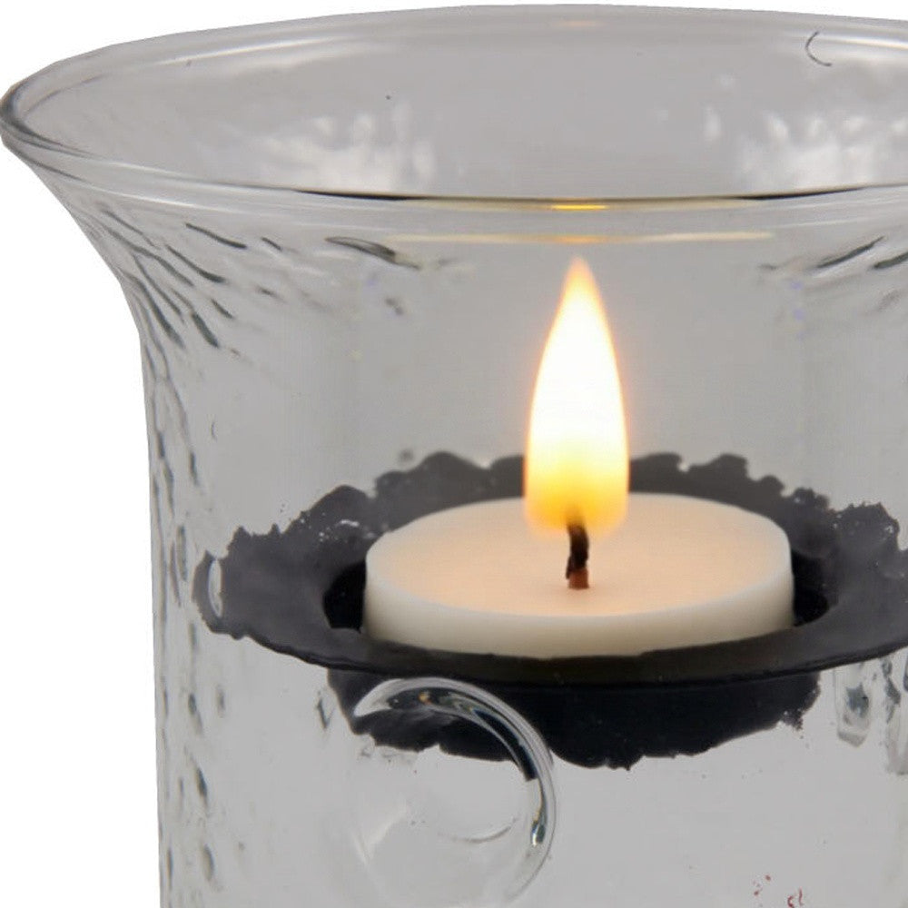 4" Clear Glass Tabletop Hurricane Candle Holder With Candle-Candle Holders-DECOROLALA