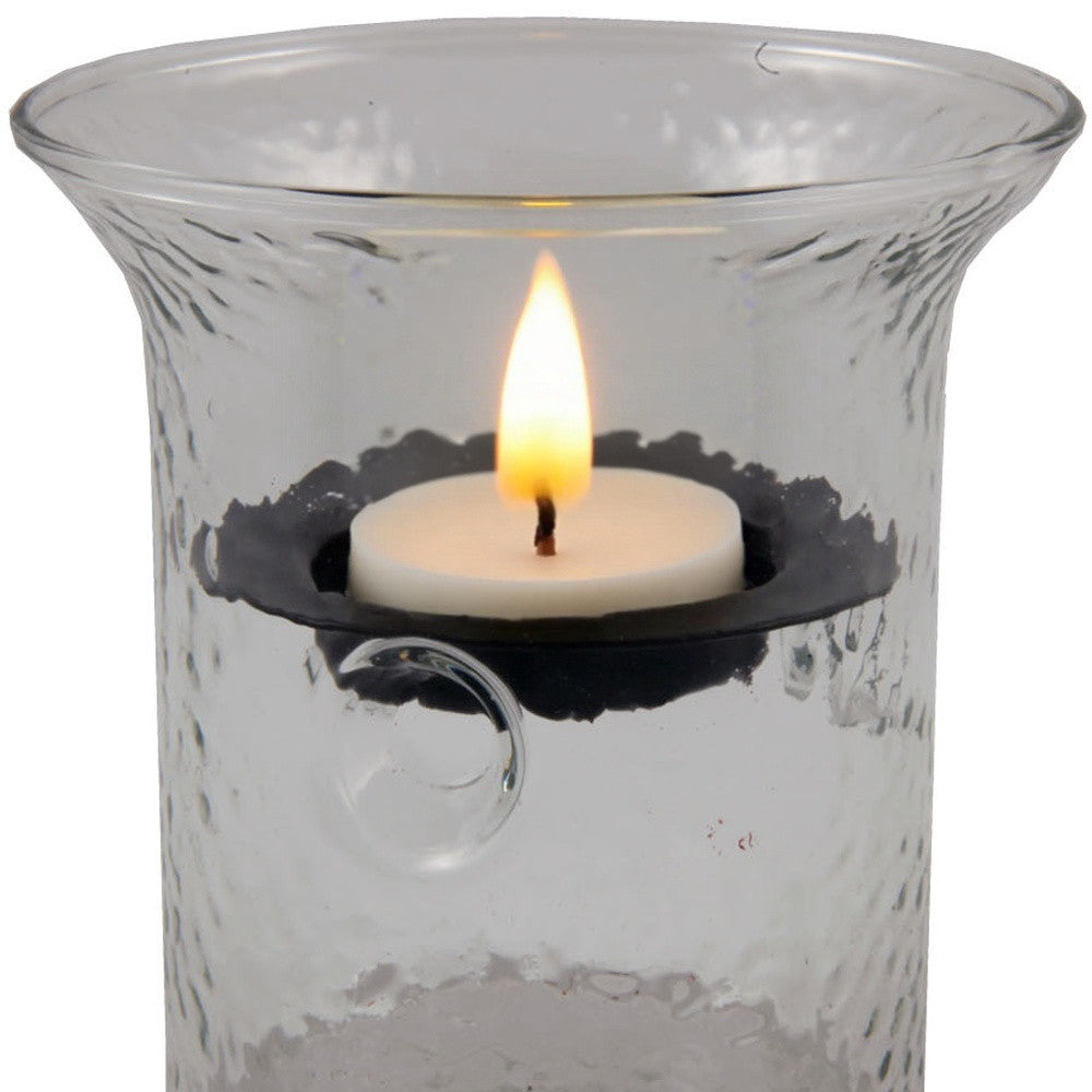 4" Clear Glass Tabletop Hurricane Candle Holder With Candle-Candle Holders-DECOROLALA