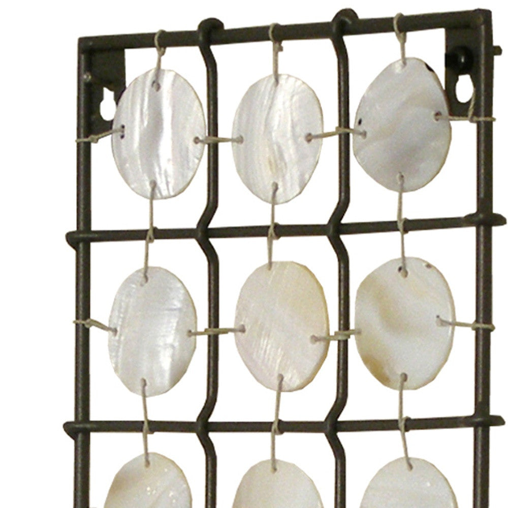 15" Brown And White Geometric Iron Wall Sconce Candle Holder With Candle-Candle Holders-DECOROLALA