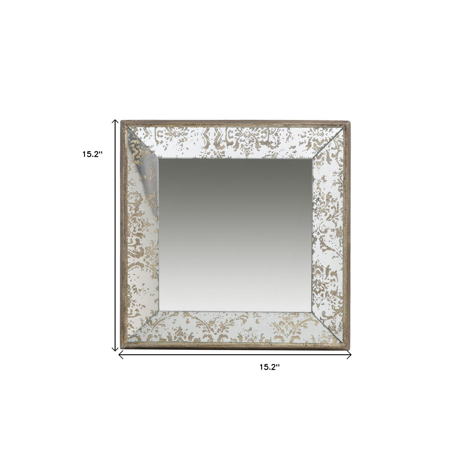 15" Square Vintage Style Wall Mounted Accent Mirror-Mirrors-DECOROLALA