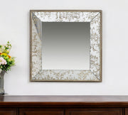 15" Square Vintage Style Wall Mounted Accent Mirror-Mirrors-DECOROLALA