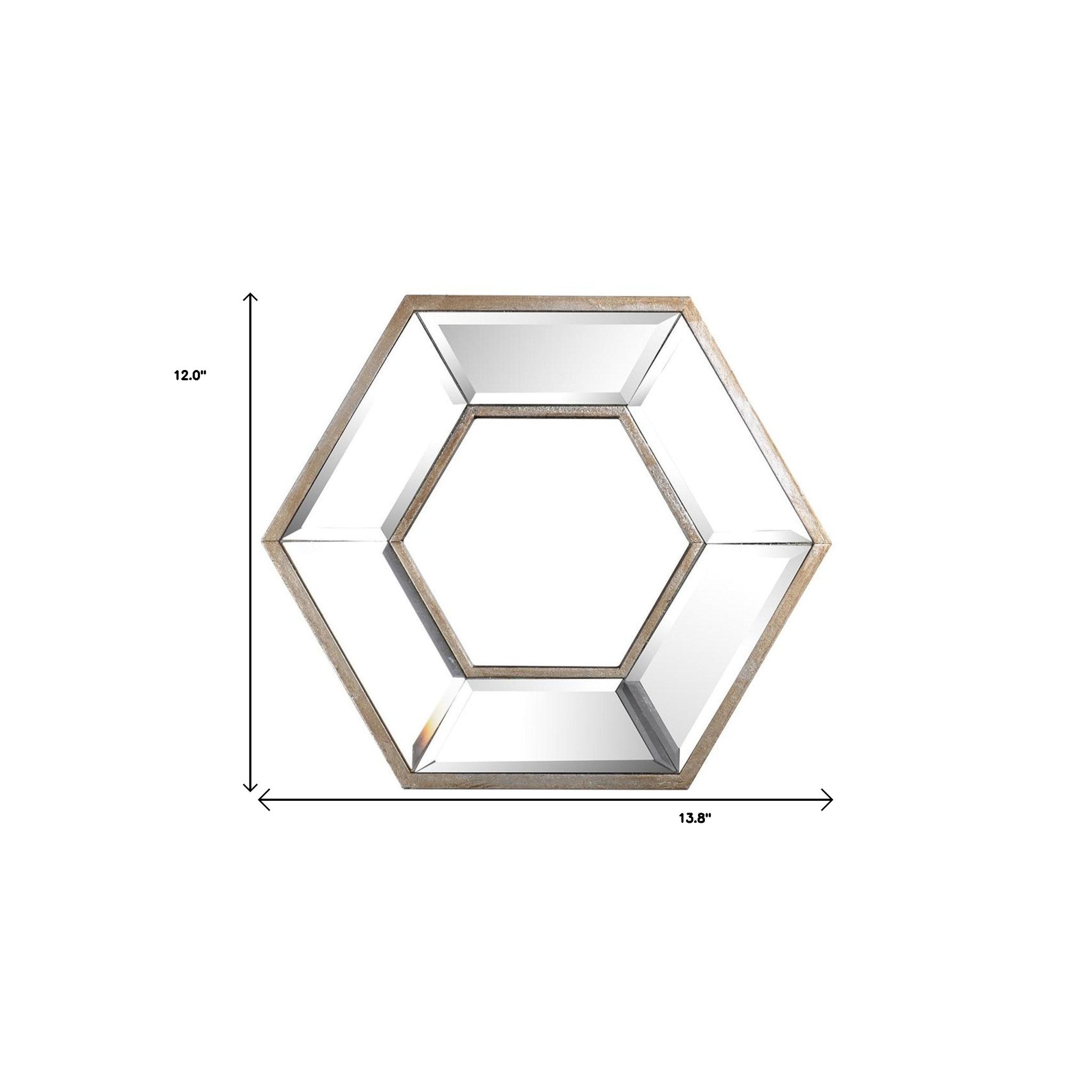 12" Silver Hexagon Wall Mounted Accent Mirror-Mirrors-DECOROLALA