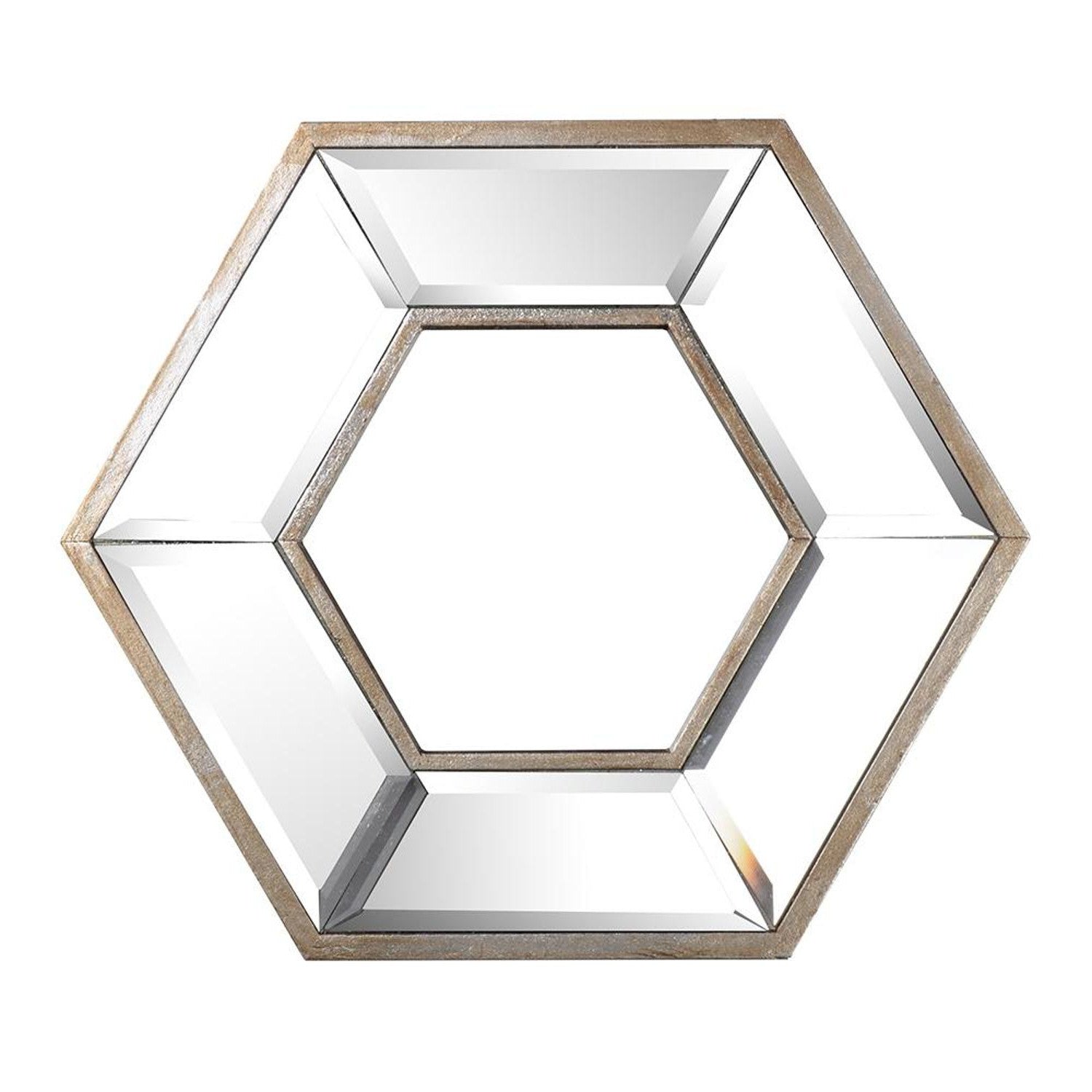12" Silver Hexagon Wall Mounted Accent Mirror-Mirrors-DECOROLALA