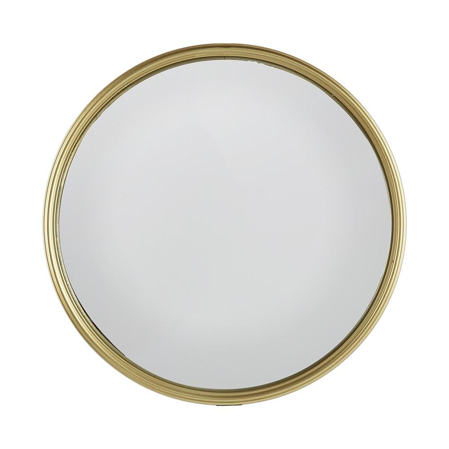 15" Gold Round Iron Textured Framed Accent Mirror-Mirrors-DECOROLALA