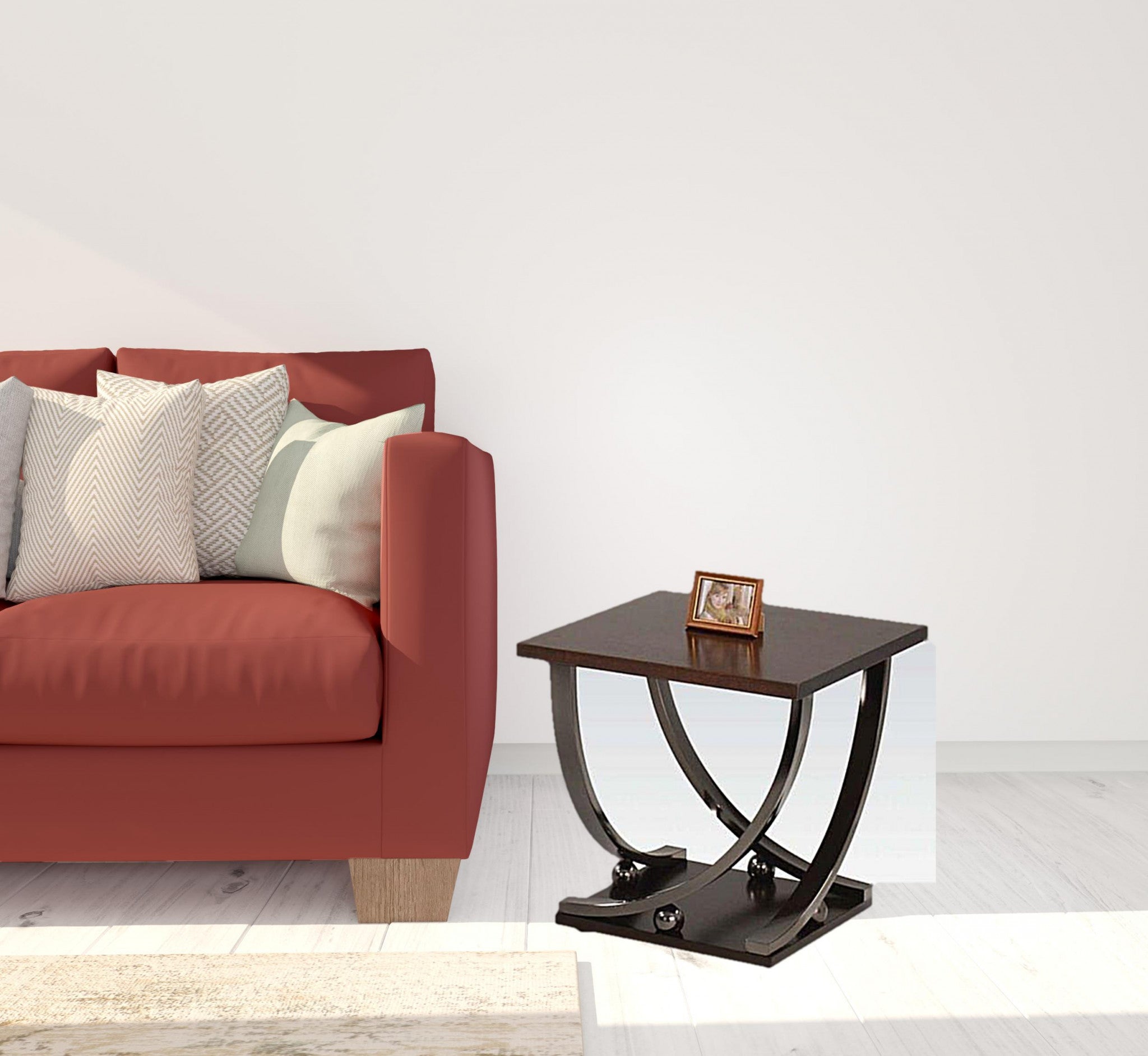 23" Black and Brown End Table-End-Side Tables-DECOROLALA