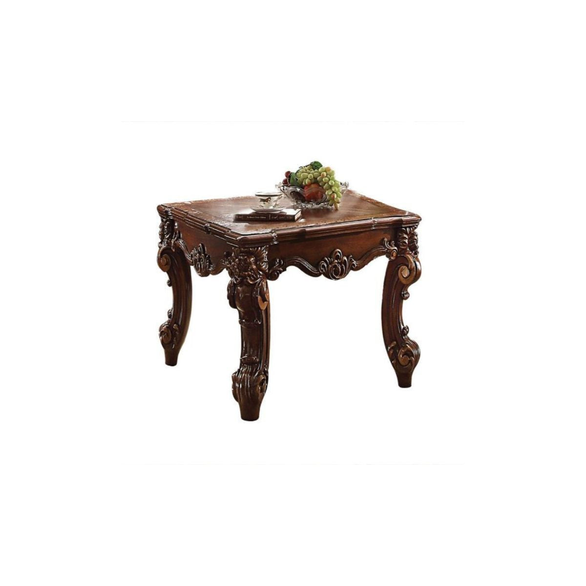 26" Cherry Manufactured Wood Square End Table-End-Side Tables-DECOROLALA