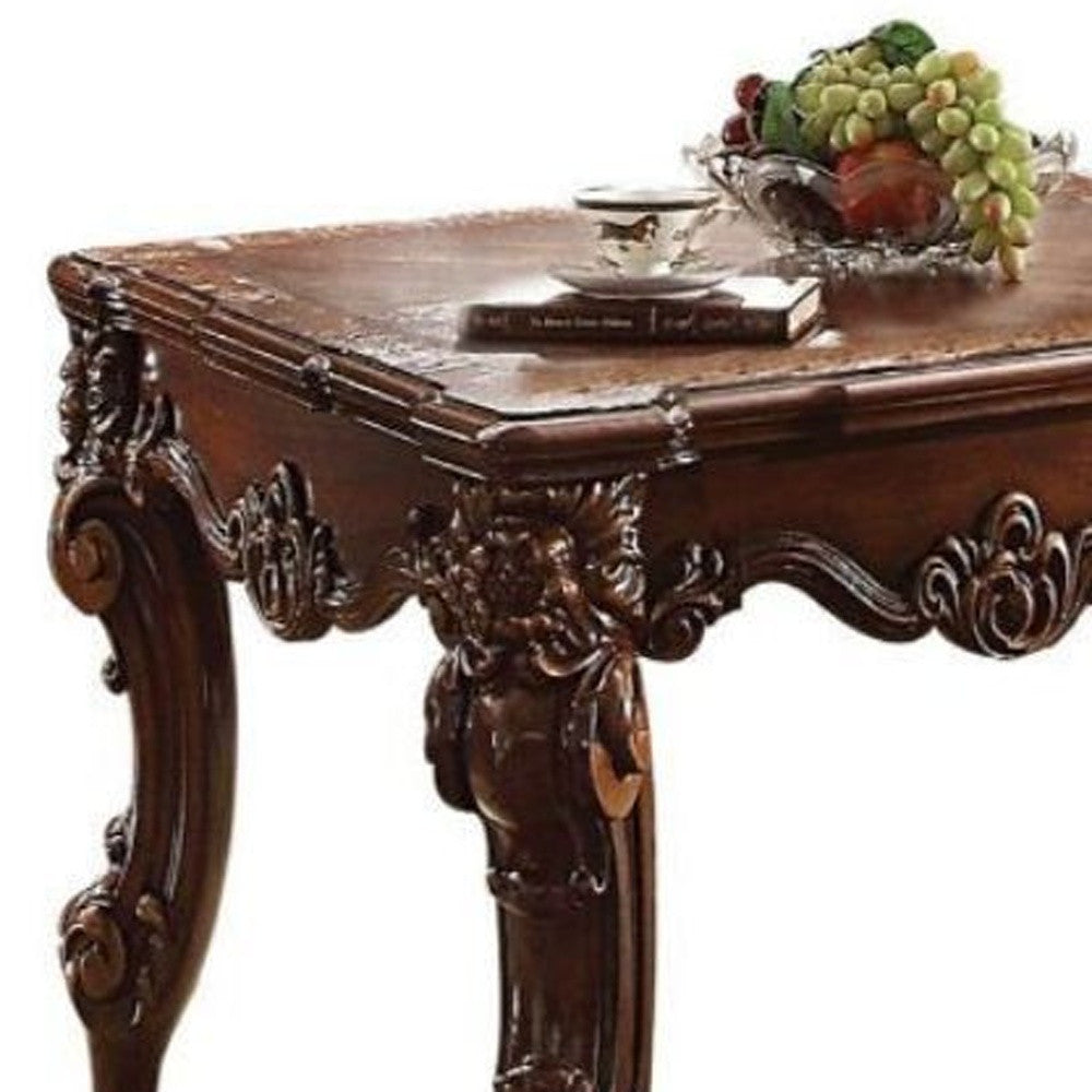 26" Cherry Manufactured Wood Square End Table-End-Side Tables-DECOROLALA