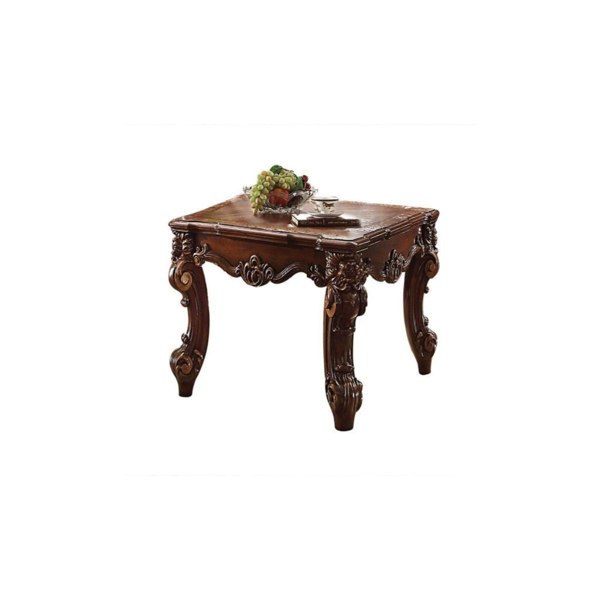 26" Cherry Manufactured Wood Square End Table-End-Side Tables-DECOROLALA