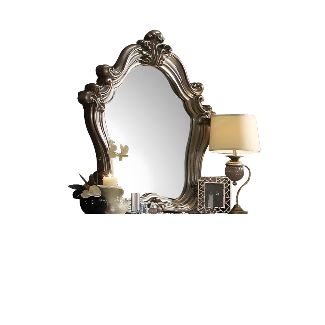 47" Crowned Top Wood Framed Mounted Dresser Mirror-Mirrors-DECOROLALA