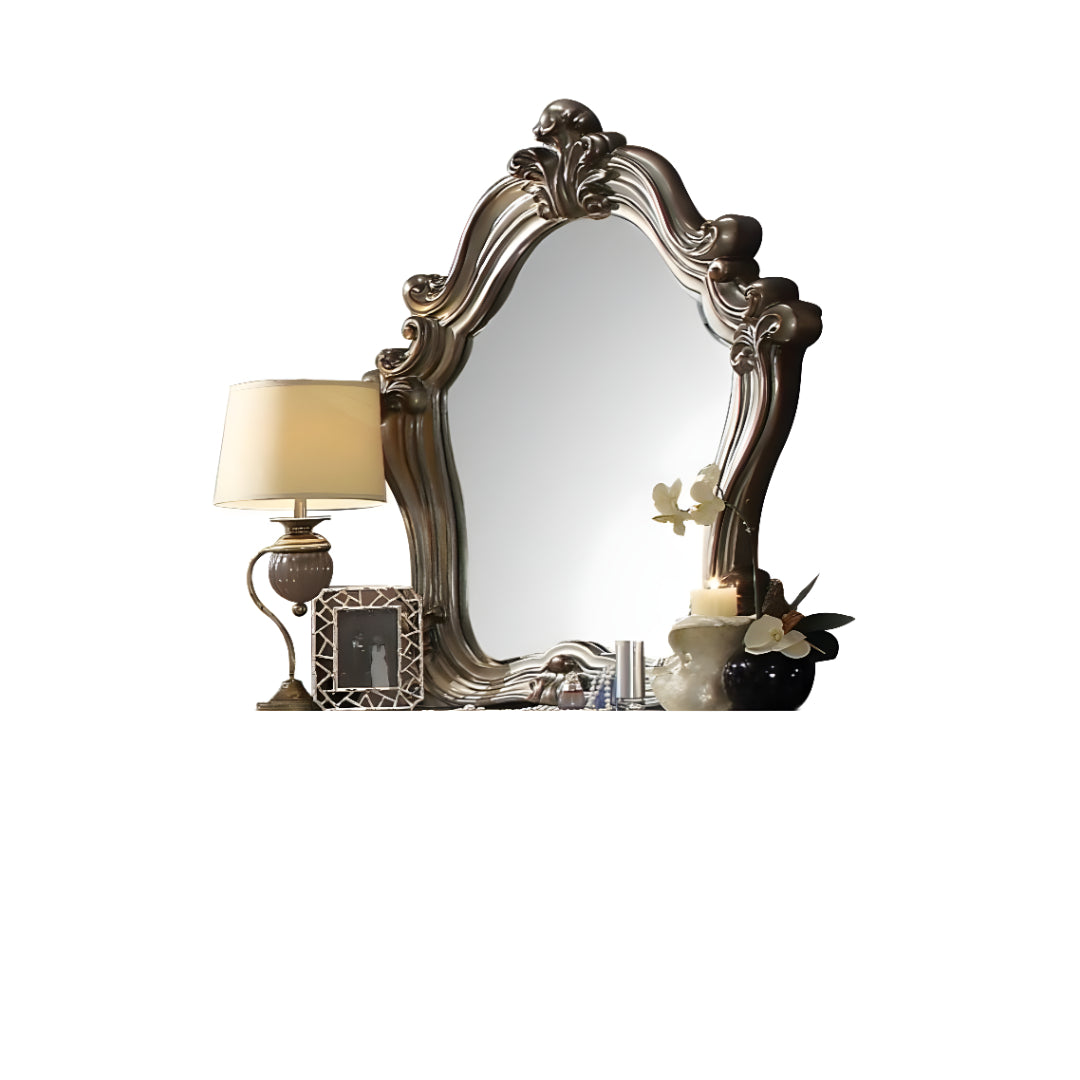 47" Crowned Top Wood Framed Mounted Dresser Mirror-Mirrors-DECOROLALA