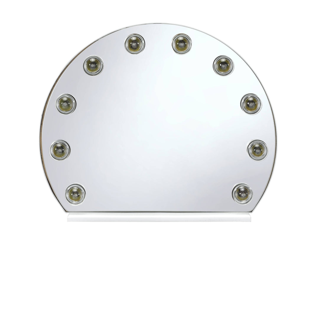 15" White Abstract Metal Framed Mounted Accent Mirror-Mirrors-DECOROLALA
