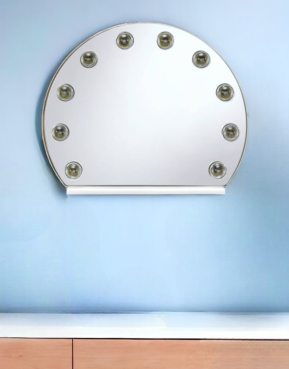 15" White Abstract Metal Framed Mounted Accent Mirror-Mirrors-DECOROLALA