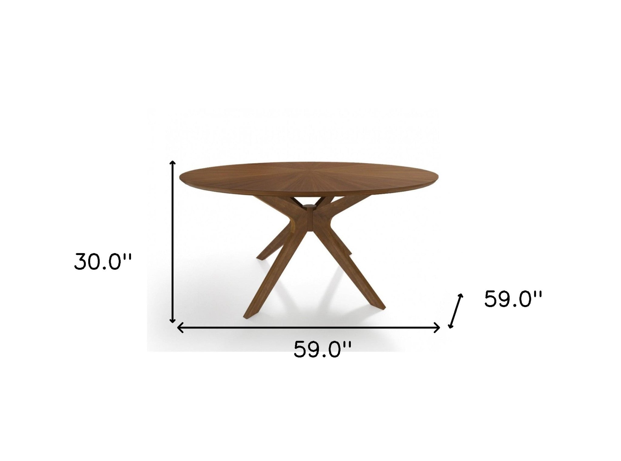59" Brown Rounded Pedestal Base Dining Table-Dining Tables-DECOROLALA