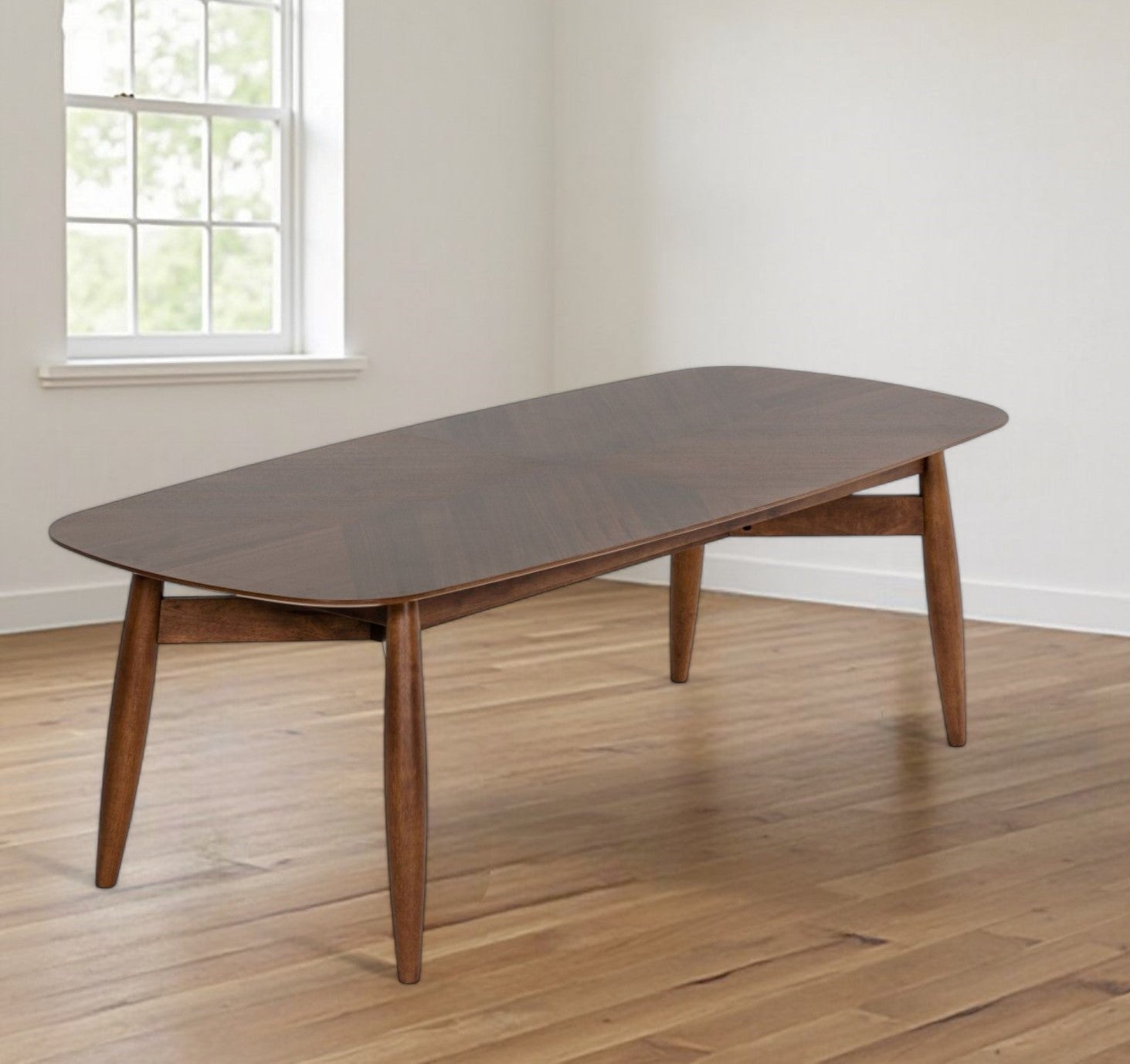 95" Brown Solid Wood Dining Table-Dining Tables-DECOROLALA