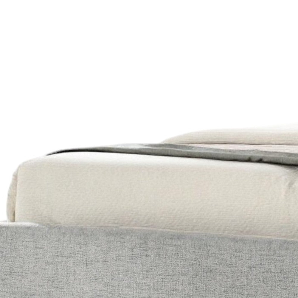 Brown and Gray Wood Upholstered King Bed Frame-2