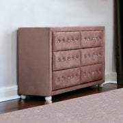 40" Pink Solid and Manufactured Wood Six Drawer Double Dresser-Dressers-DECOROLALA