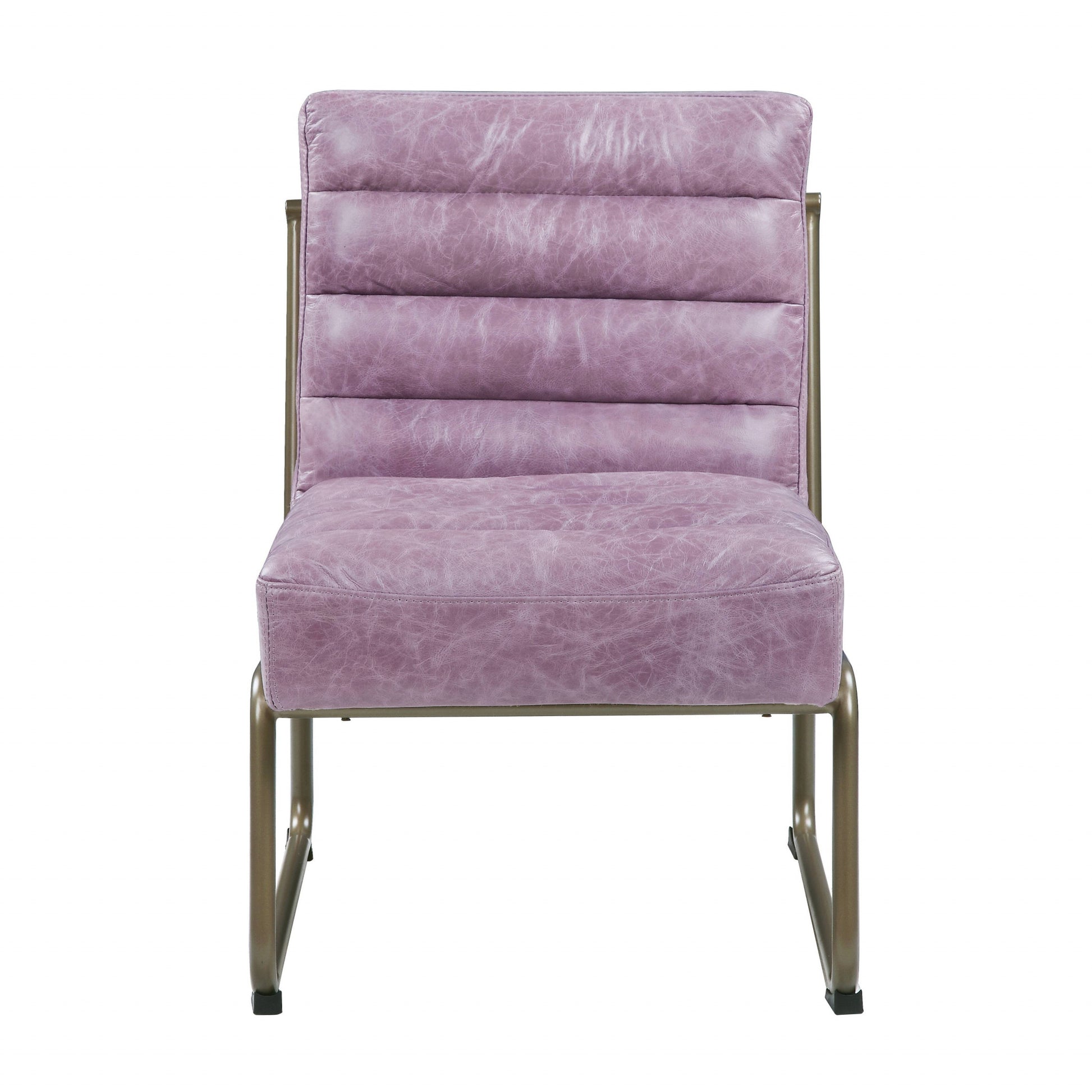 22" Wisteria and Steel Blue Top Grain Leather Ikat Side Chair-Accent Chairs-DECOROLALA