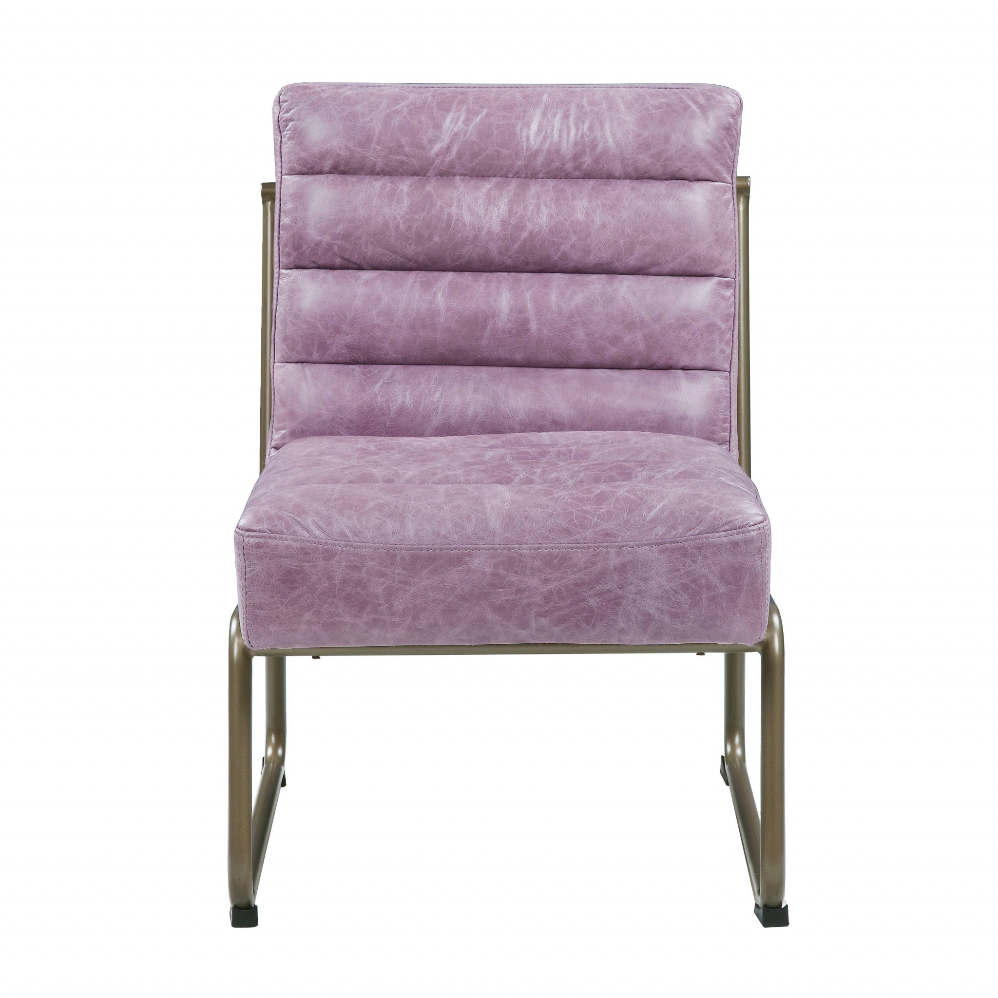 22" Wisteria and Steel Blue Top Grain Leather Ikat Side Chair-Accent Chairs-DECOROLALA